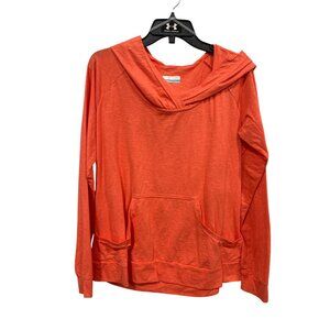 Columbia Long Sleeve Pullover Hoodie Women XL Cotton Blend Orange Outdoor Active